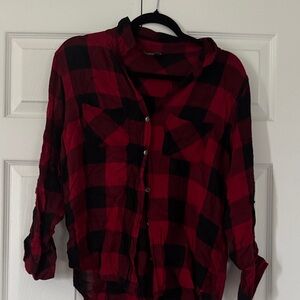 Rock & Republic Red and Black Plaid Shirt